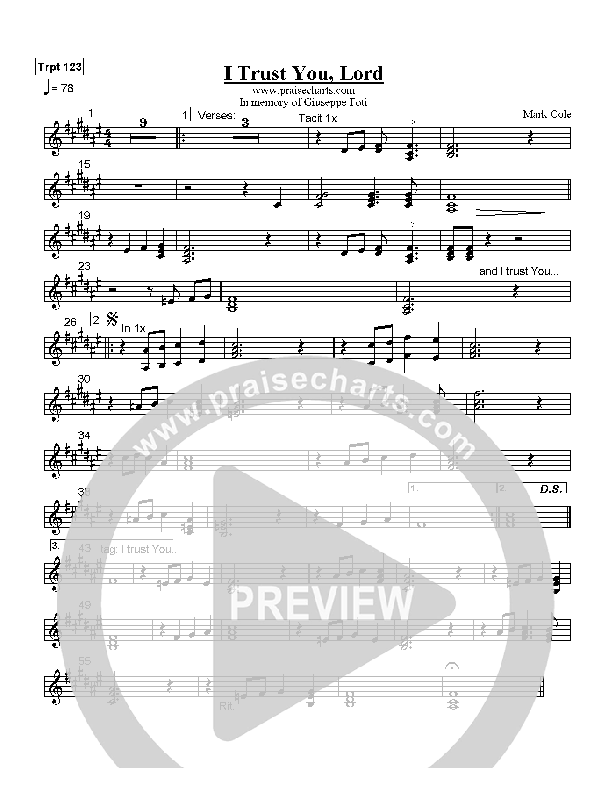 I Trust You Lord Trumpet 1/2/3 (Mark Cole)