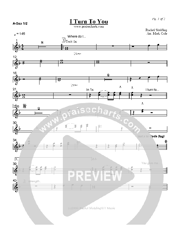 I Turn To You Alto Sax 1/2 (Mark Cole)