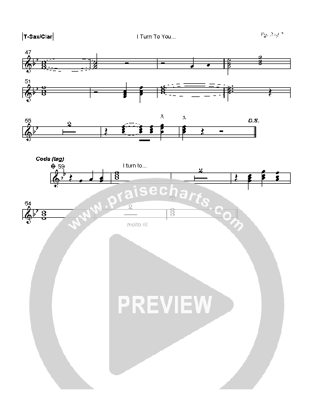 I Turn To You Tenor Sax/Clarinet (Mark Cole)