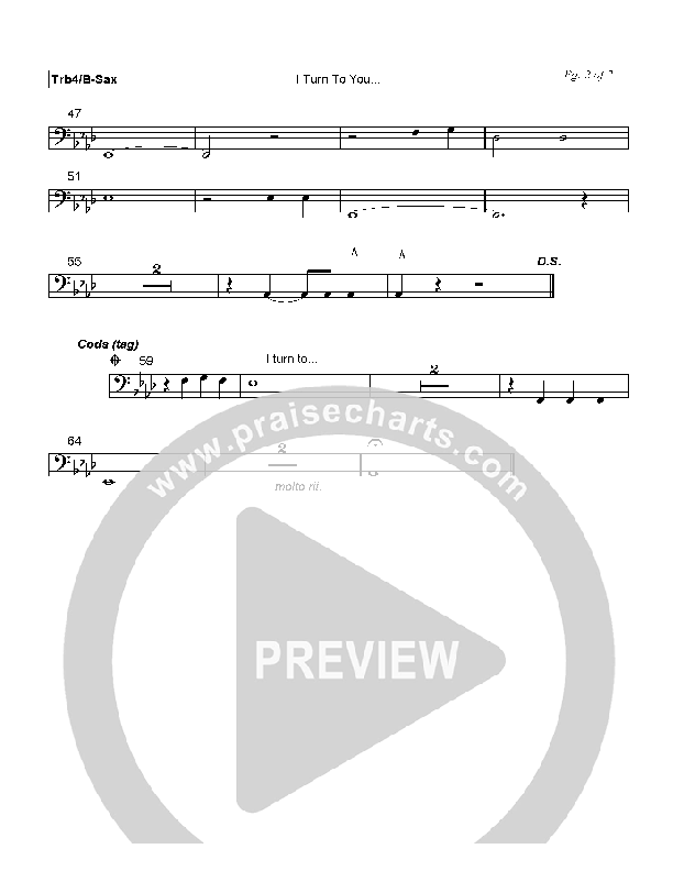 I Turn To You Trombone 4/Bari Sax (Mark Cole)