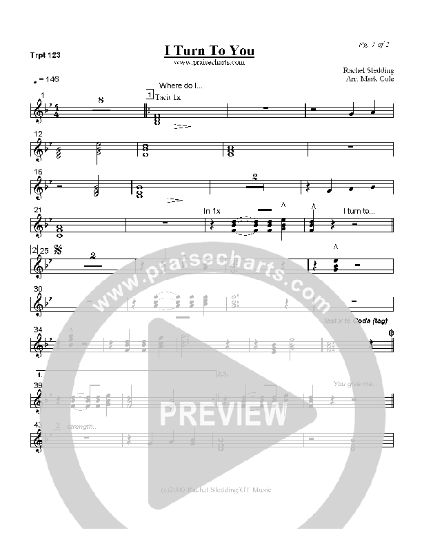 I Turn To You Trumpet 1/2/3 (Mark Cole)