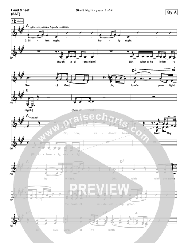 Silent Night Lead Sheet (SAT) (MercyMe)