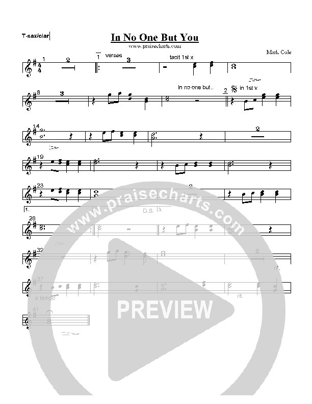 In No One But You Tenor Sax/Clarinet (Mark Cole)