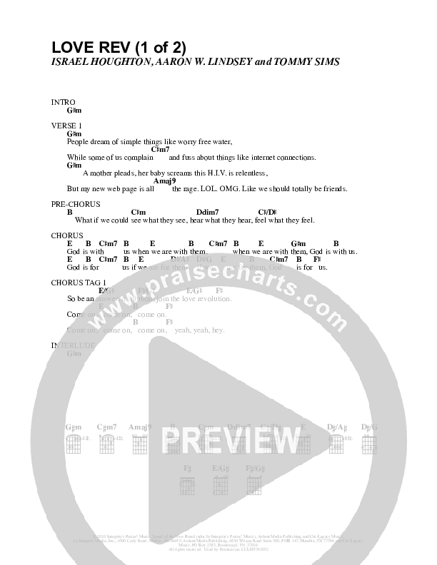 Love Rev Chords & Lyrics (Israel Houghton)