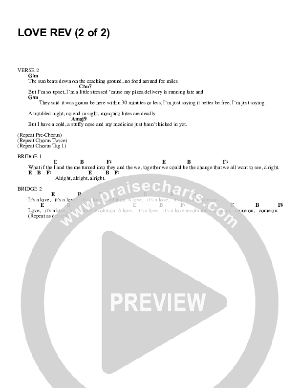 Love Rev Chords & Lyrics (Israel Houghton)