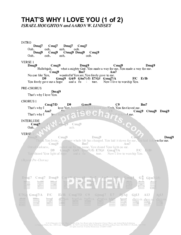 That's Why I Love You Chord Chart (Israel Houghton)