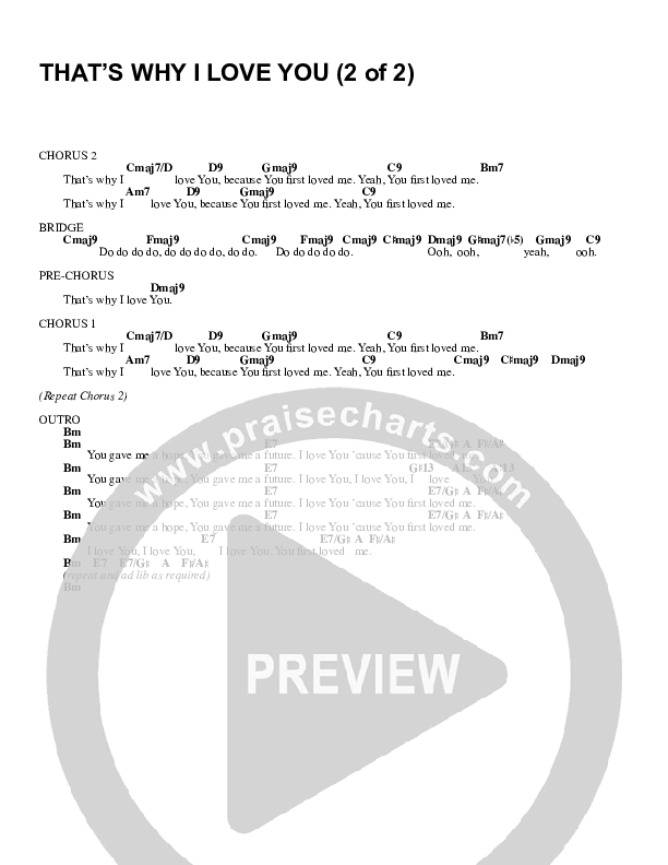 That's Why I Love You Chord Chart (Israel Houghton)