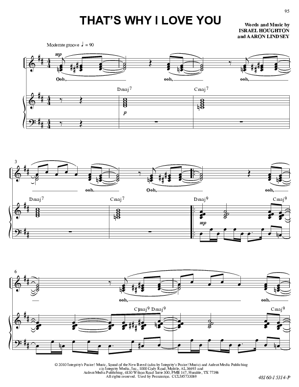 That's Why I Love You Piano/Vocal (Israel Houghton)