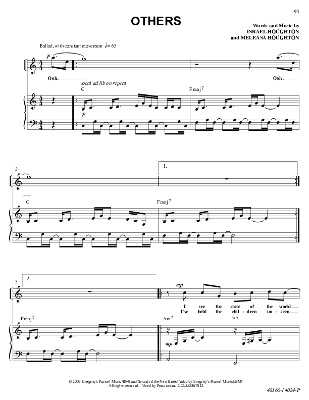 Others Piano/Vocal & Lead (Israel Houghton)