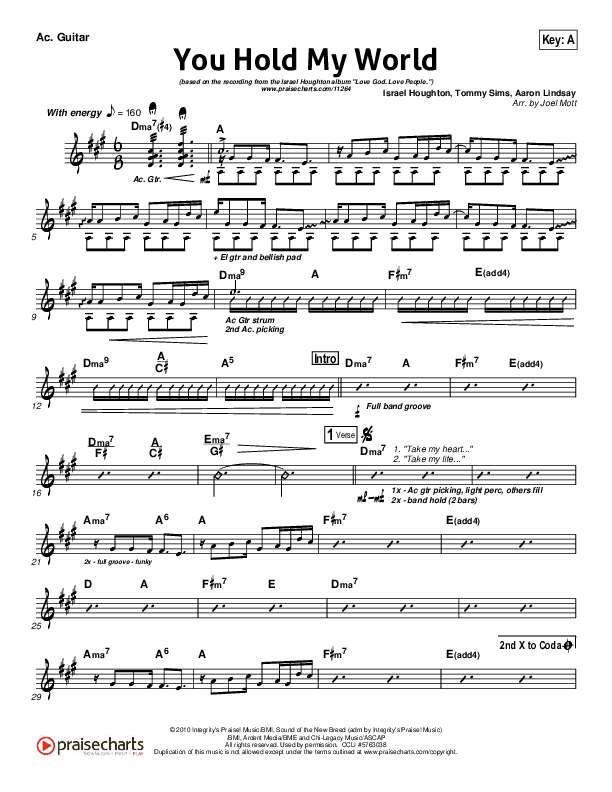 You Hold My World Acoustic Guitar (Israel Houghton)