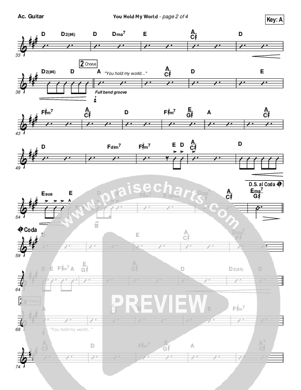 You Hold My World Acoustic Guitar (Israel Houghton)