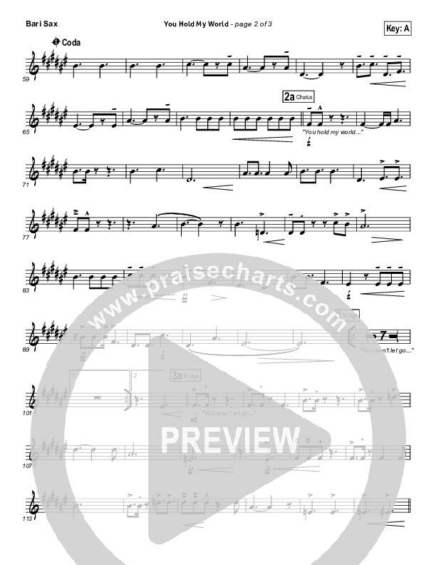 You Hold My World Bari Sax (Israel Houghton)