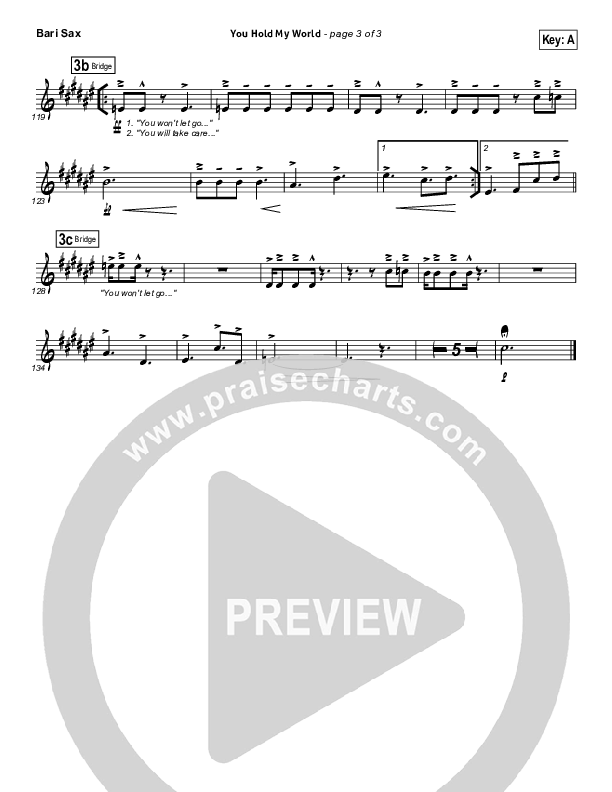 You Hold My World Bari Sax (Israel Houghton)