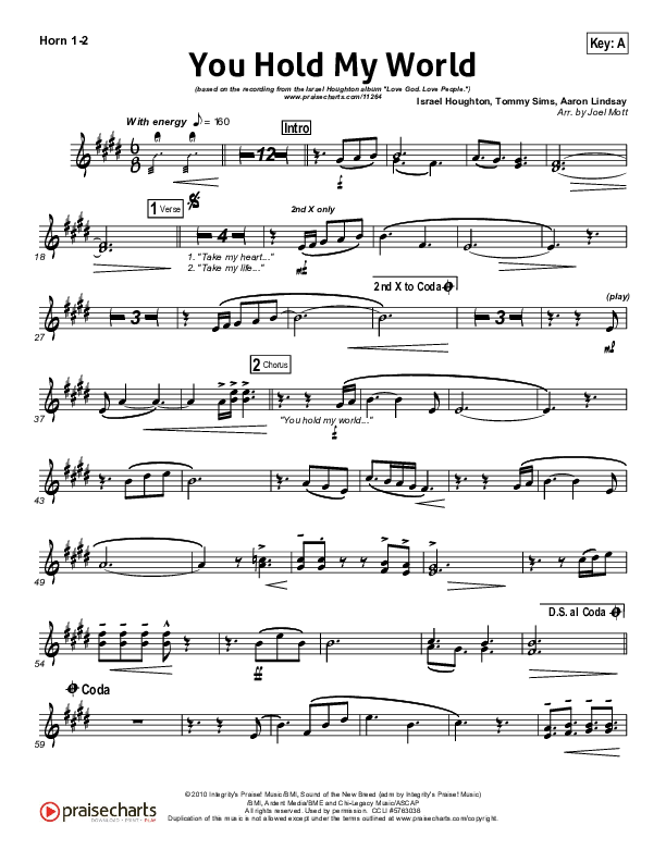 You Hold My World Brass Pack (Israel Houghton)