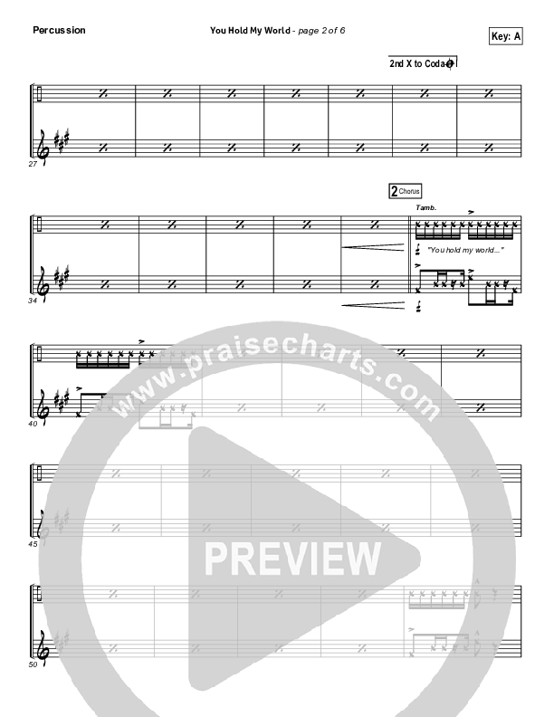 You Hold My World Percussion (Israel Houghton)