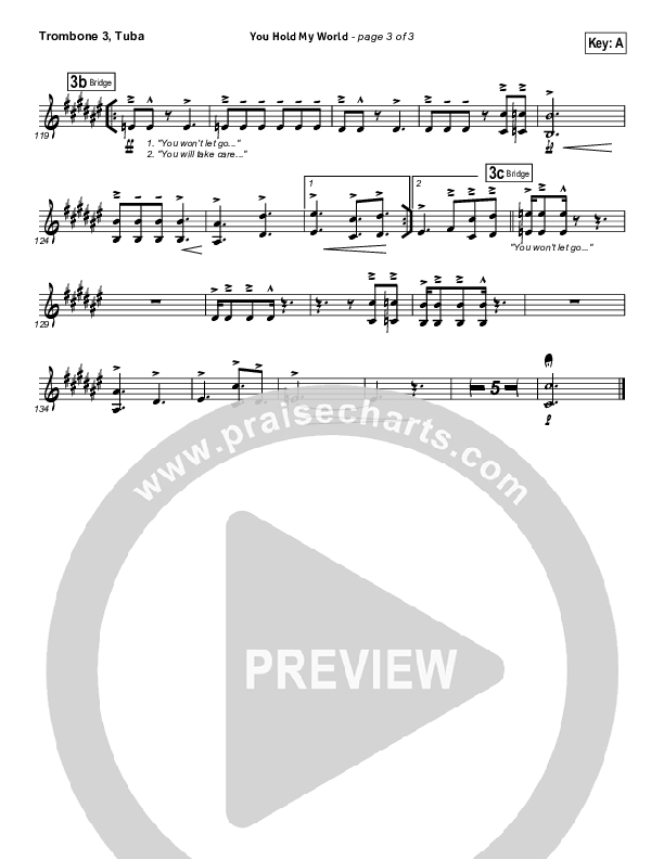 You Hold My World Trombone 3/Tuba (Israel Houghton)