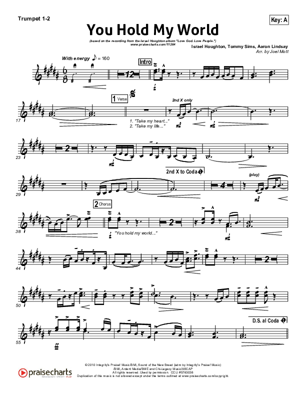 You Hold My World Trumpet 1,2 (Israel Houghton)