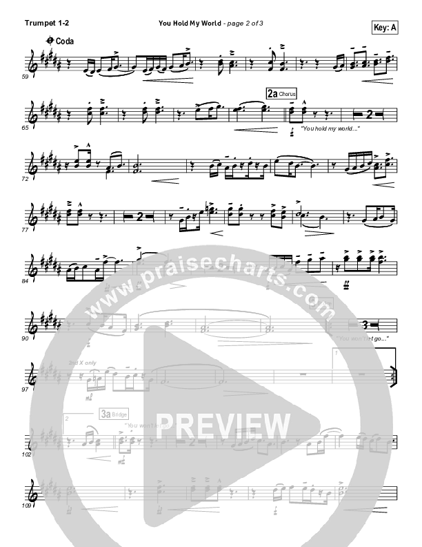 You Hold My World Trumpet 1,2 (Israel Houghton)