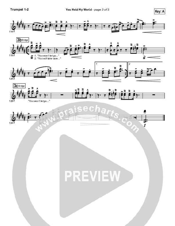 You Hold My World Trumpet 1,2 (Israel Houghton)