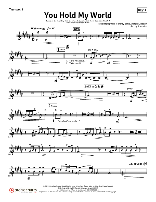 You Hold My World Trumpet 3 (Israel Houghton)