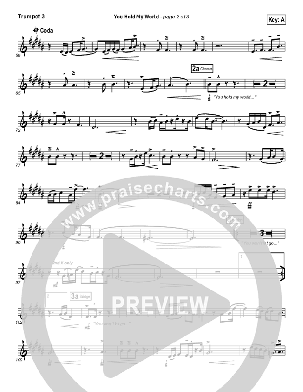 You Hold My World Trumpet 3 (Israel Houghton)