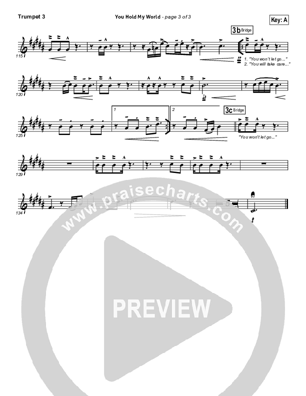 You Hold My World Trumpet 3 (Israel Houghton)