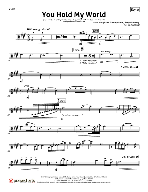 You Hold My World Viola (Israel Houghton)