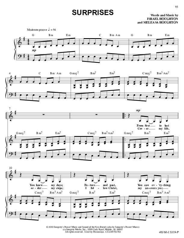 Surprises Lead & Piano (Israel Houghton / Fred Hammond)