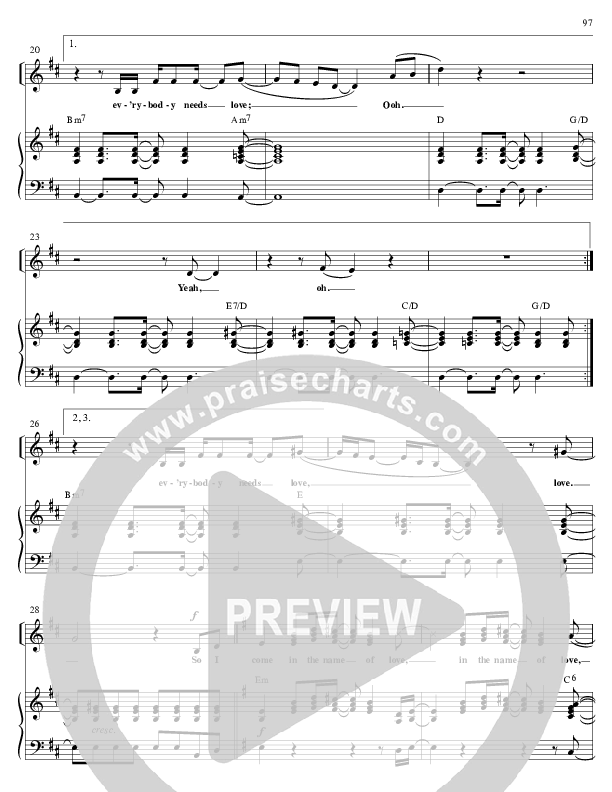 Name Of Love Piano/Vocal (Israel Houghton)