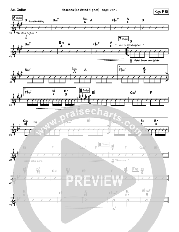 Hosanna (Be Lifted Higher) Acoustic Guitar (Israel Houghton)