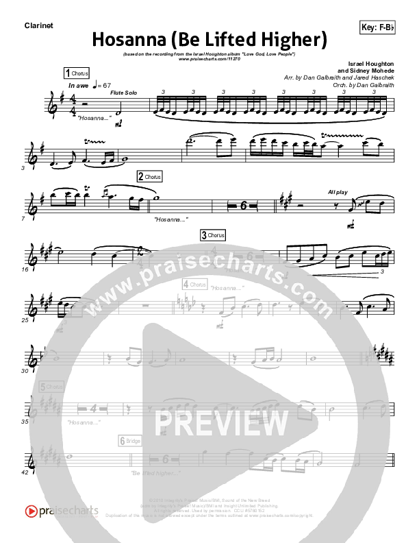 Hosanna (Be Lifted Higher) Wind Pack (Israel Houghton)