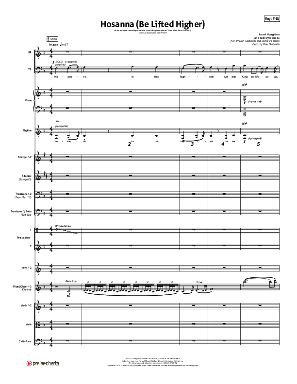 Hosanna (Be Lifted Higher) Conductor's Score (Israel Houghton)