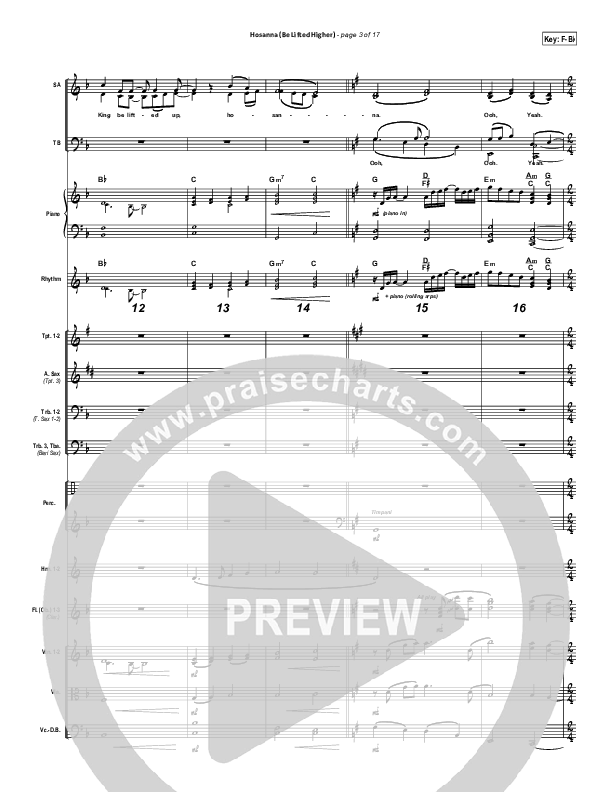 Hosanna (Be Lifted Higher) Conductor's Score (Israel Houghton)