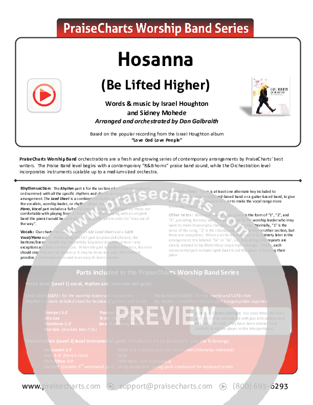 Hosanna (Be Lifted Higher) Orchestration (Israel Houghton)