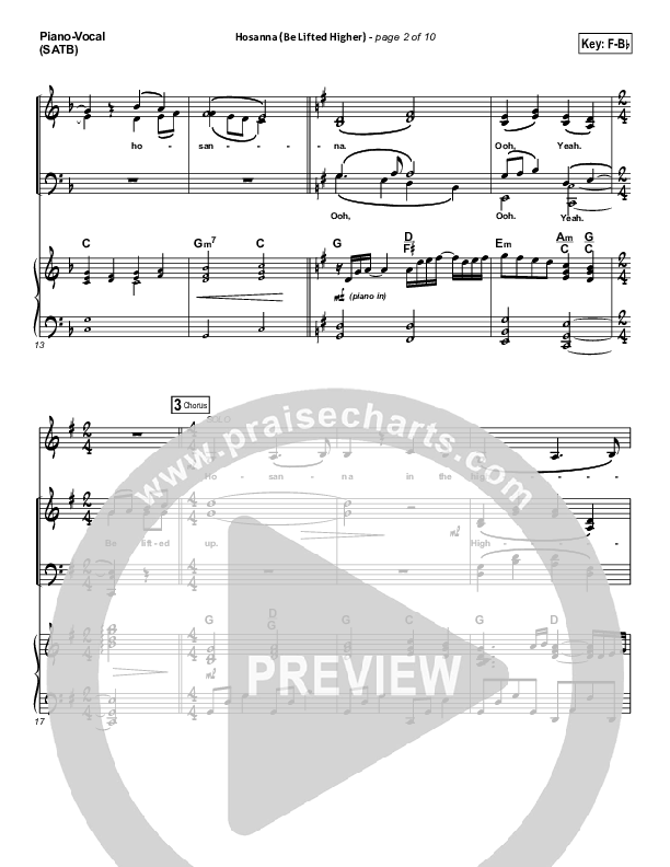 Hosanna (Be Lifted Higher) Piano/Vocal Pack (Israel Houghton)