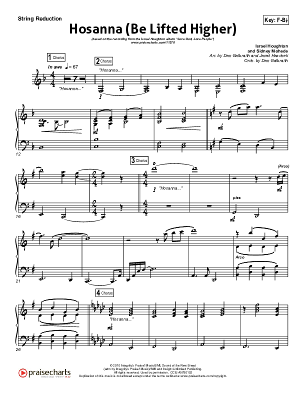 Hosanna (Be Lifted Higher) Synth Strings (Israel Houghton)