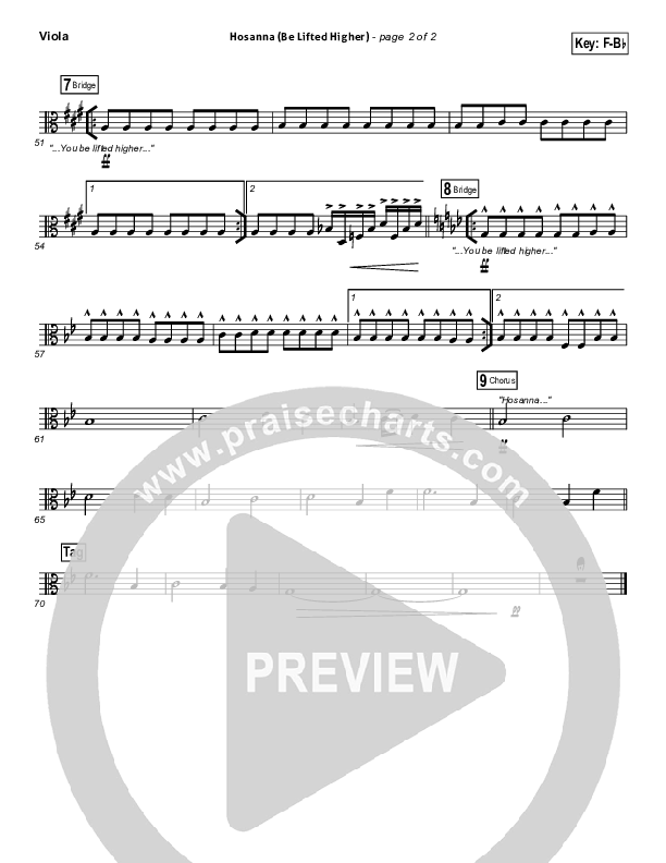 Hosanna (Be Lifted Higher) Viola (Israel Houghton)