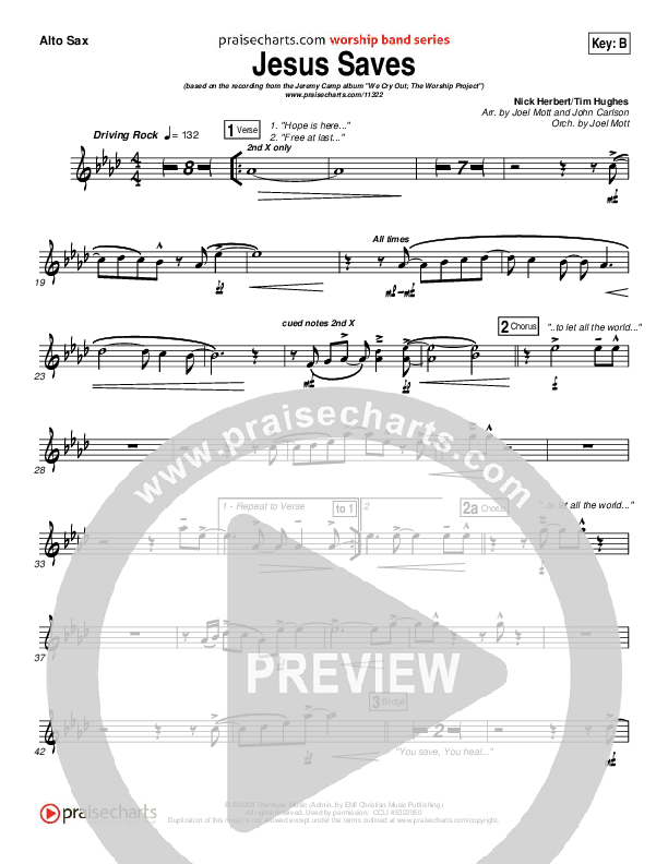 Jesus Saves Alto Sax (Jeremy Camp)