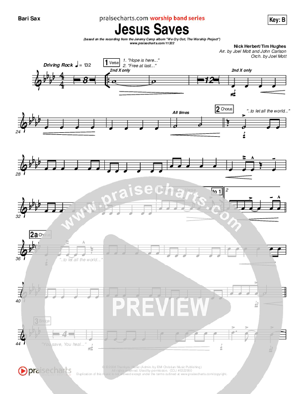 Jesus Saves Bari Sax (Jeremy Camp)