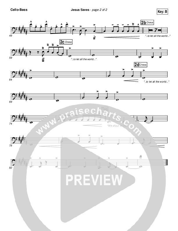 Jesus Saves Cello/Bass (Jeremy Camp)