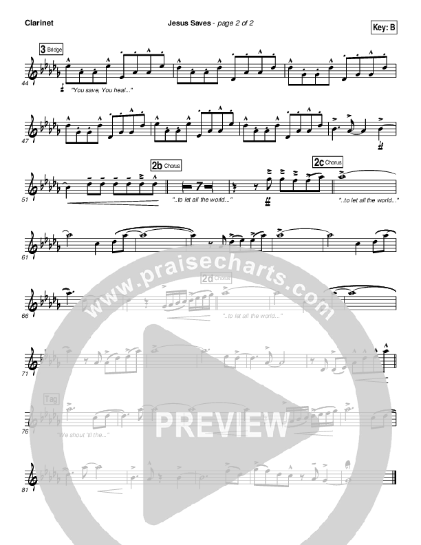 Jesus Saves Clarinet (Jeremy Camp)