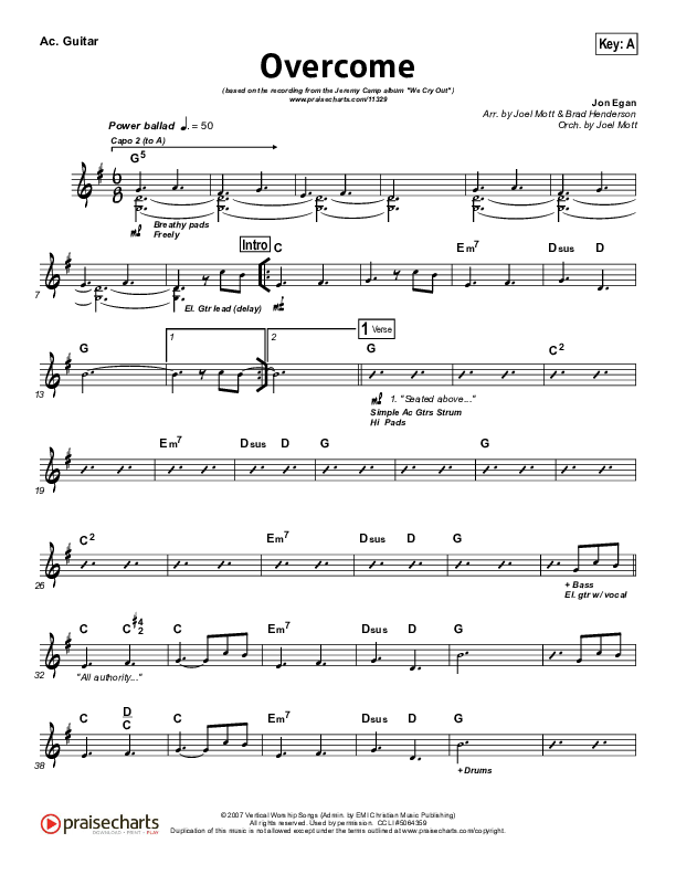 Overcome Acoustic Guitar (Jeremy Camp)