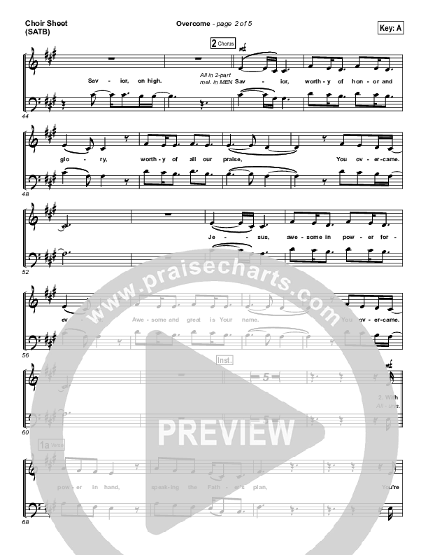 Overcome Choir Vocals (SATB) (Jeremy Camp)