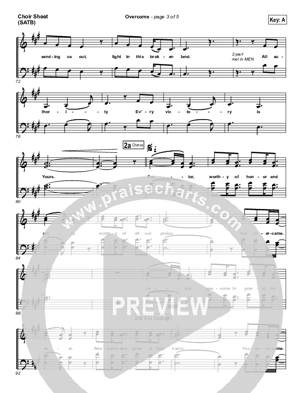 Overcome Choir Vocals (SATB) (Jeremy Camp)