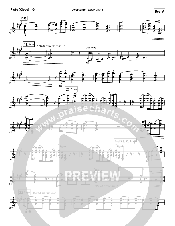 Overcome Flute/Oboe 1/2/3 (Jeremy Camp)