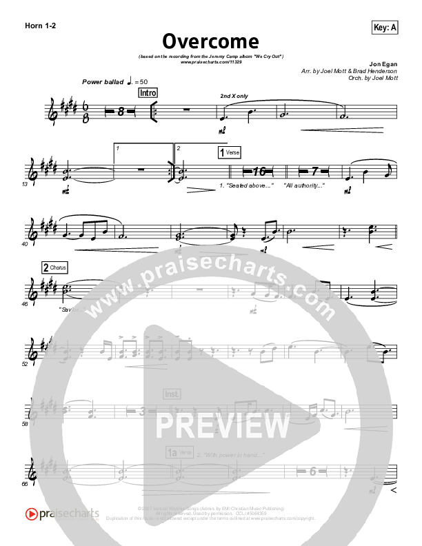 Overcome French Horn 1/2 (Jeremy Camp)