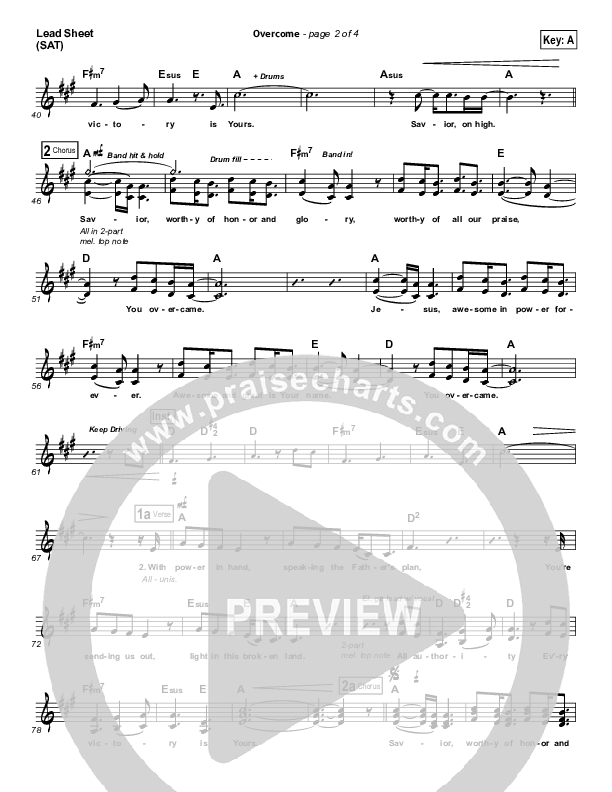 Overcome Lead Sheet (SAT) (Jeremy Camp)