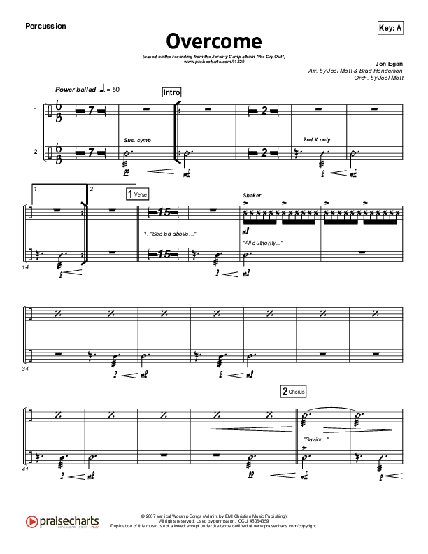 Overcome Percussion (Jeremy Camp)