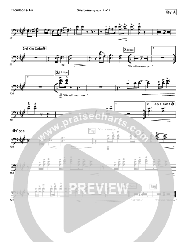 Overcome Trombone 1/2 (Jeremy Camp)