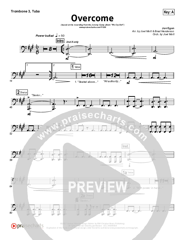 Overcome Trombone 3/Tuba (Jeremy Camp)